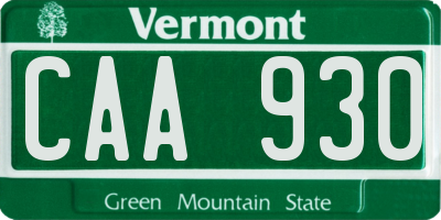 VT license plate CAA930
