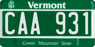 VT license plate CAA931