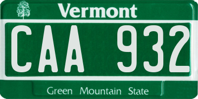 VT license plate CAA932