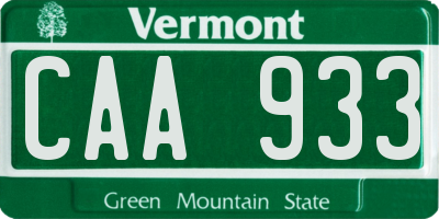 VT license plate CAA933