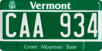 VT license plate CAA934
