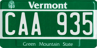 VT license plate CAA935