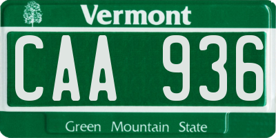 VT license plate CAA936
