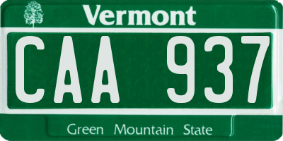 VT license plate CAA937