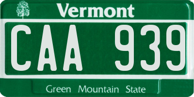 VT license plate CAA939