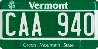 VT license plate CAA940