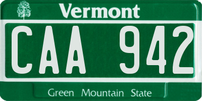 VT license plate CAA942