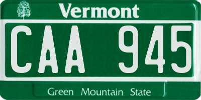 VT license plate CAA945