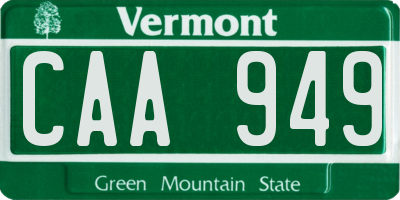 VT license plate CAA949