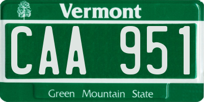 VT license plate CAA951