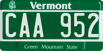 VT license plate CAA952