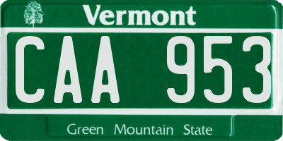 VT license plate CAA953