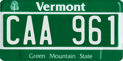 VT license plate CAA961