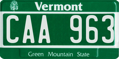 VT license plate CAA963