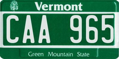 VT license plate CAA965