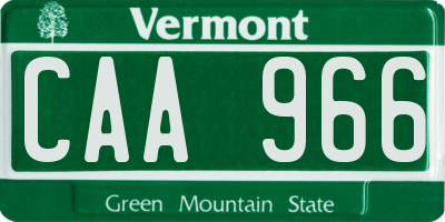 VT license plate CAA966