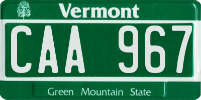 VT license plate CAA967