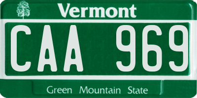 VT license plate CAA969