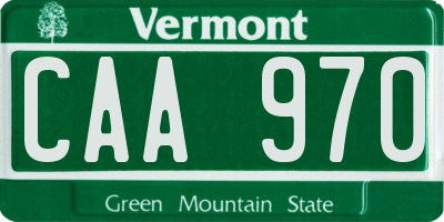 VT license plate CAA970