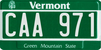 VT license plate CAA971