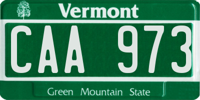 VT license plate CAA973