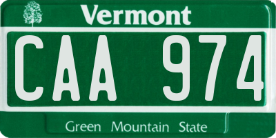 VT license plate CAA974