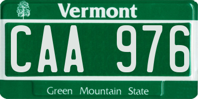 VT license plate CAA976