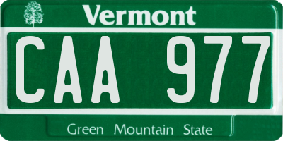 VT license plate CAA977