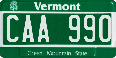 VT license plate CAA990