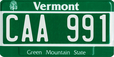 VT license plate CAA991