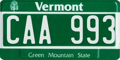 VT license plate CAA993