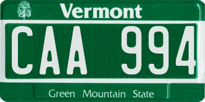 VT license plate CAA994