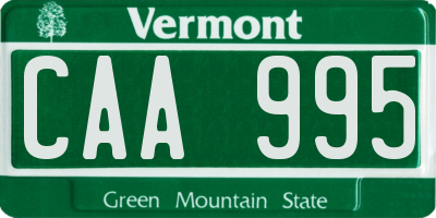 VT license plate CAA995