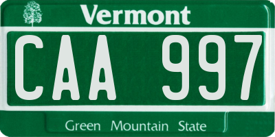 VT license plate CAA997