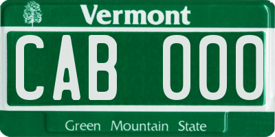 VT license plate CAB000