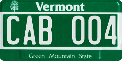 VT license plate CAB004
