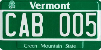 VT license plate CAB005