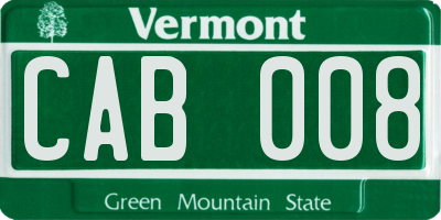 VT license plate CAB008