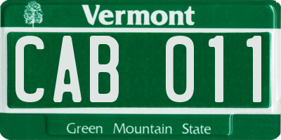 VT license plate CAB011