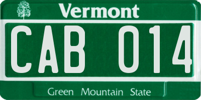 VT license plate CAB014