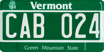 VT license plate CAB024