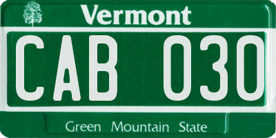 VT license plate CAB030