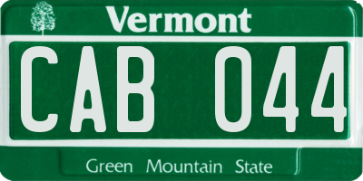 VT license plate CAB044