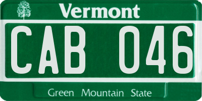 VT license plate CAB046