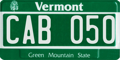 VT license plate CAB050