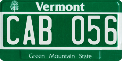 VT license plate CAB056