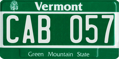 VT license plate CAB057