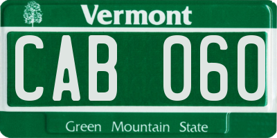 VT license plate CAB060