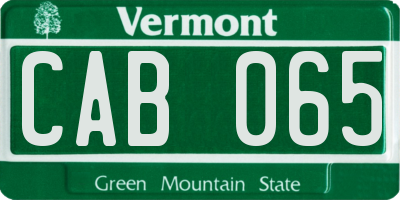 VT license plate CAB065
