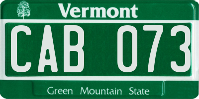 VT license plate CAB073